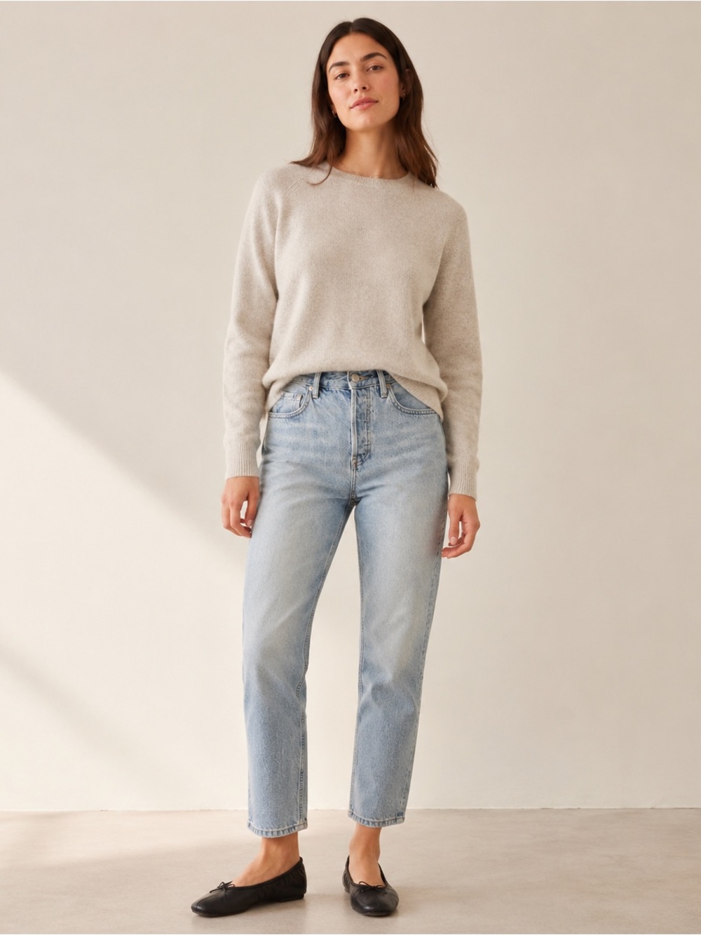 Everlane Cheeky Crop Jeans 26 High Rise Straight Light Wash Organic Cotton